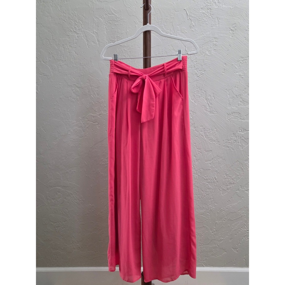 P279. Tie-Waist Wide Leg Palazzo Pants